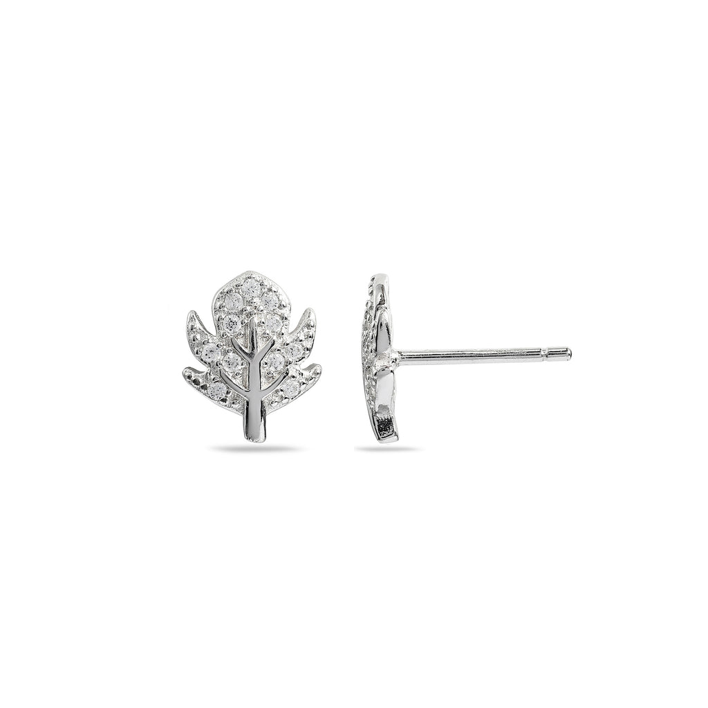 Floral Sparkle 925 Silver Earrings