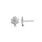 Floral Sparkle 925 Silver Earrings