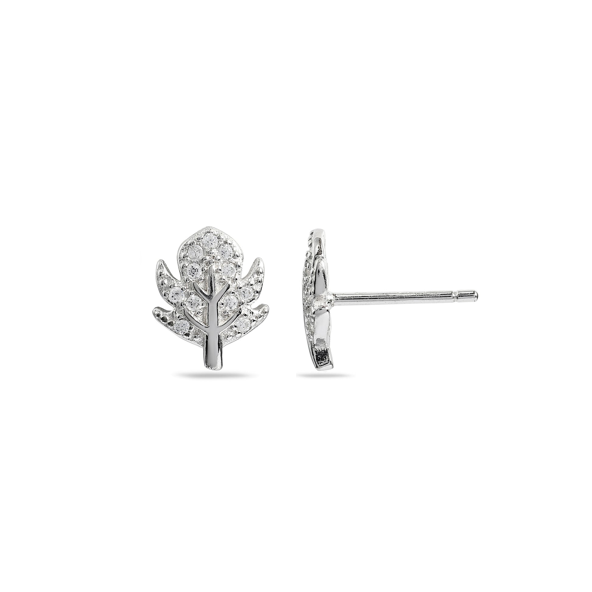 Floral Sparkle 925 Silver Earrings