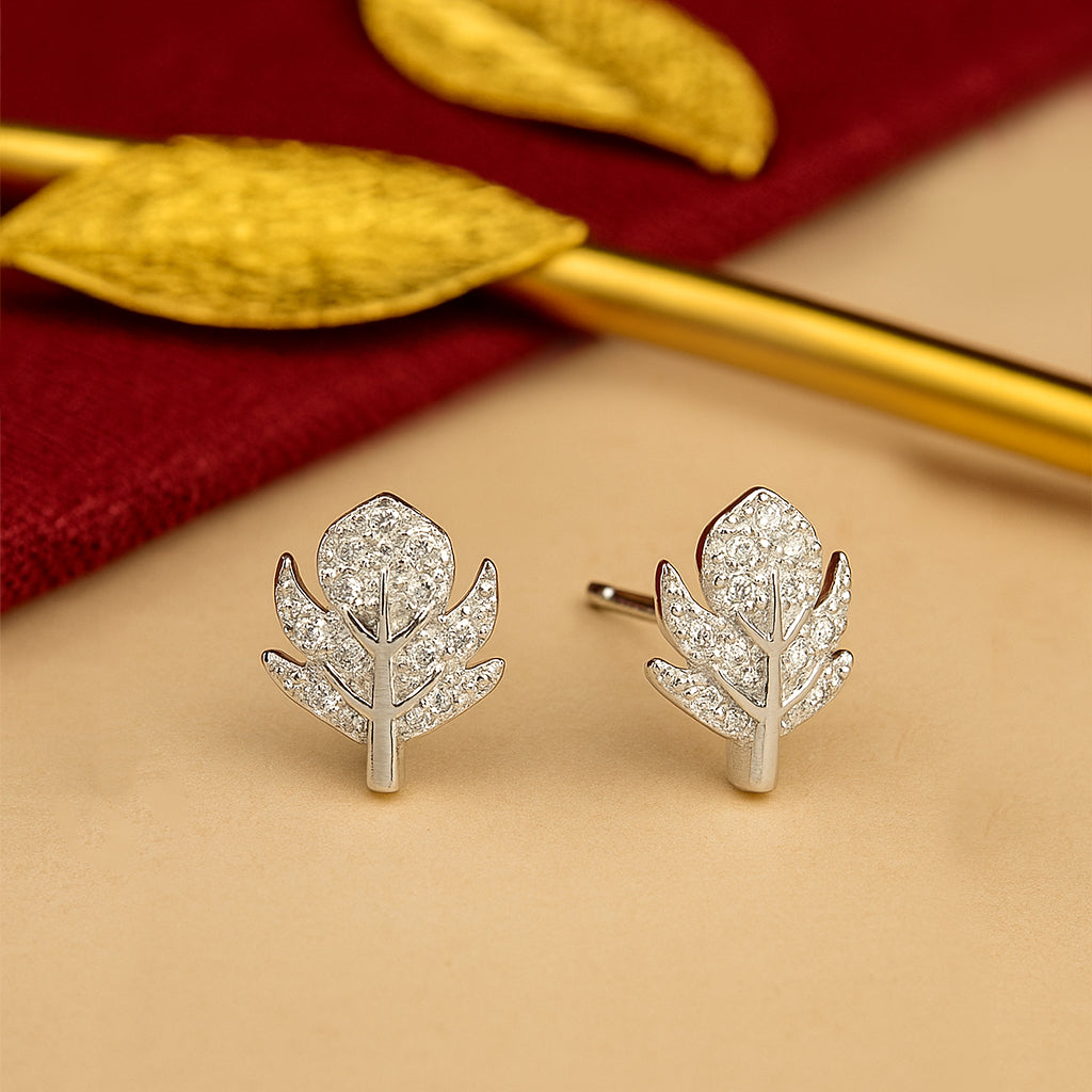 Floral Sparkle 925 Silver Earrings