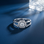 925 Silver Halo Band Ring