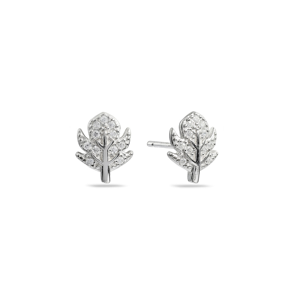 Floral Sparkle 925 Silver Earrings