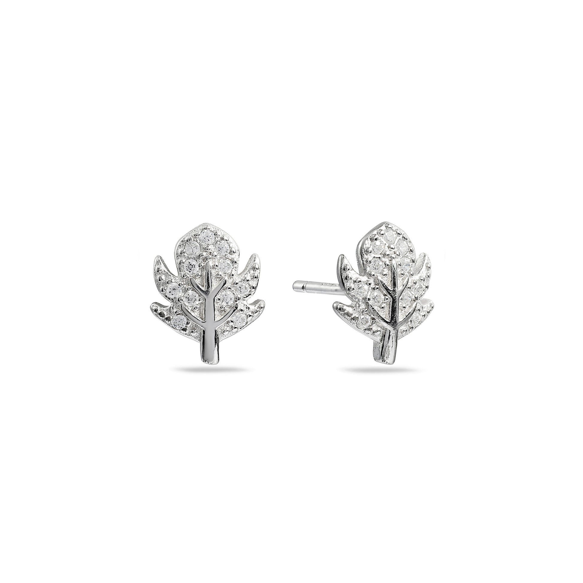 Floral Sparkle 925 Silver Earrings