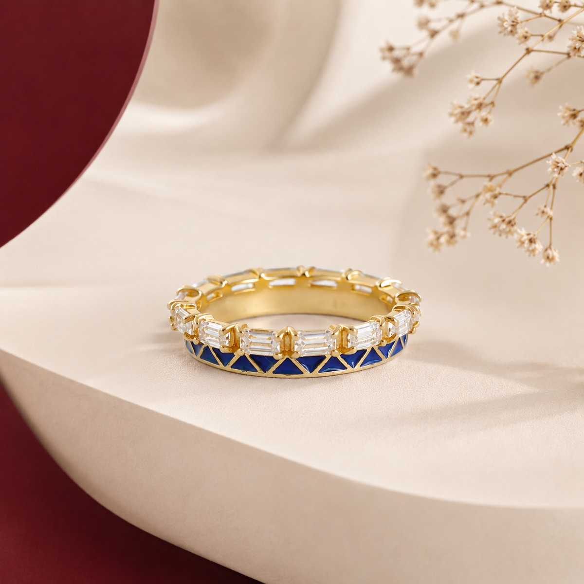 Radiant Baguette 925 Silver Ring