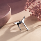 Trendy Melted Pure Silver Ring