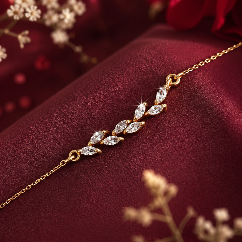925 Silver Marquise Leaf Bracelet