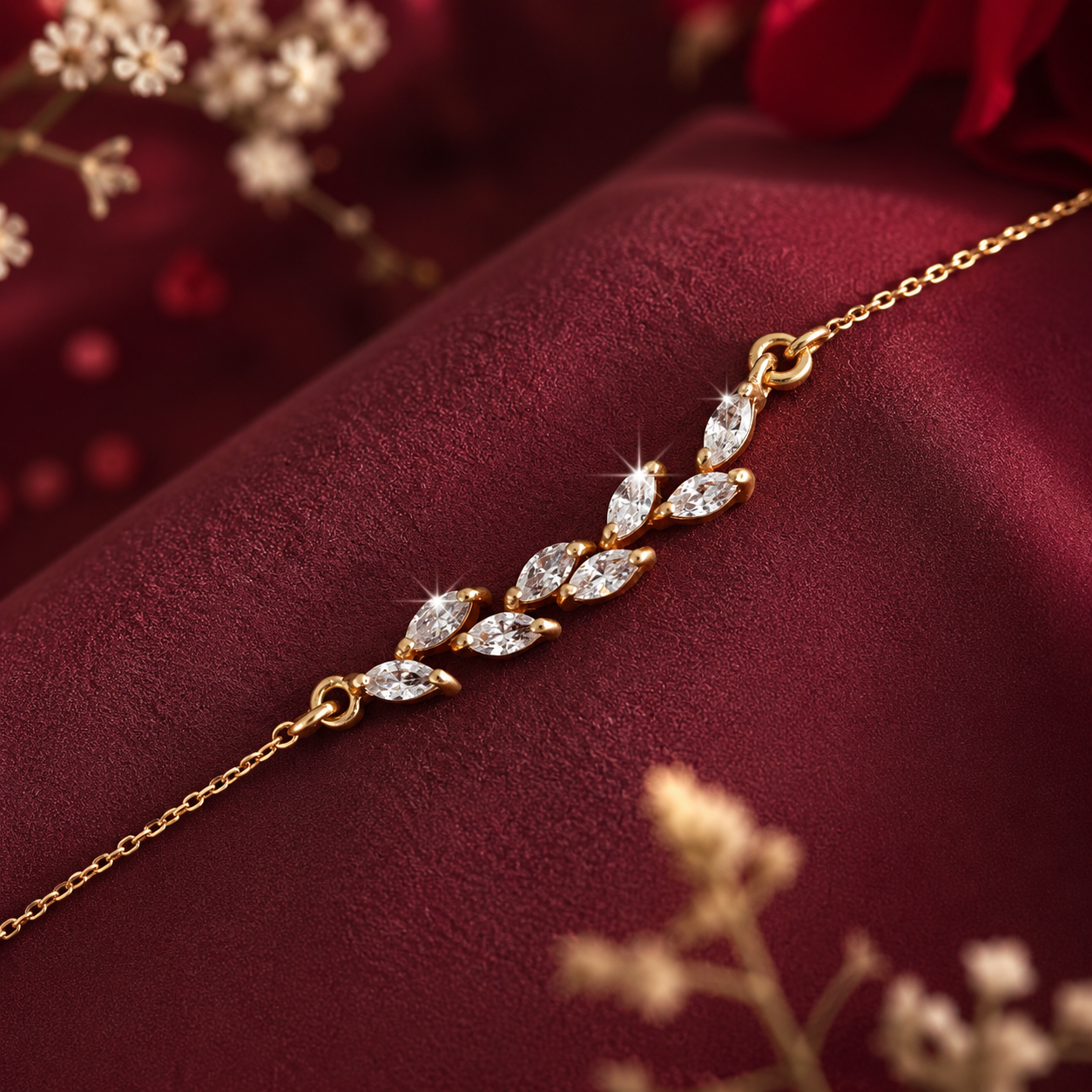 925 Silver Marquise Leaf Bracelet