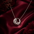 Sterling Silver Ocean Wave Circle Pendant