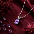 Light Amethyst Oval Solitaire Pendant - 925 Sterling Silver
