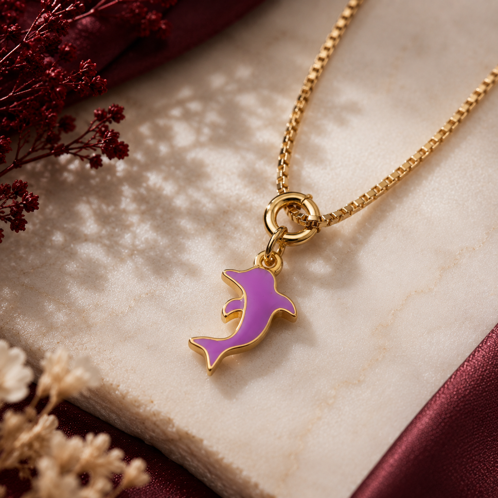 Dolphin Enamel 925 Silver Pendant