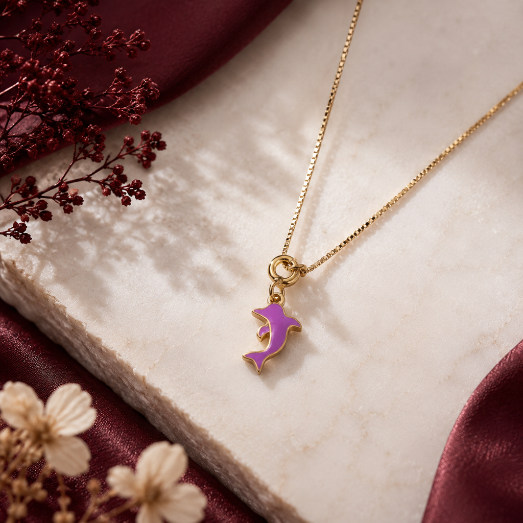 Dolphin Enamel 925 Silver Pendant