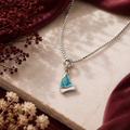 Blue Enamel Sailboat Clip-on Charm - 925 Sterling Silver