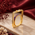 Sparkle Enamel 925 Silver Baguette Ring