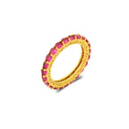 Classic Red Silver Band Ring