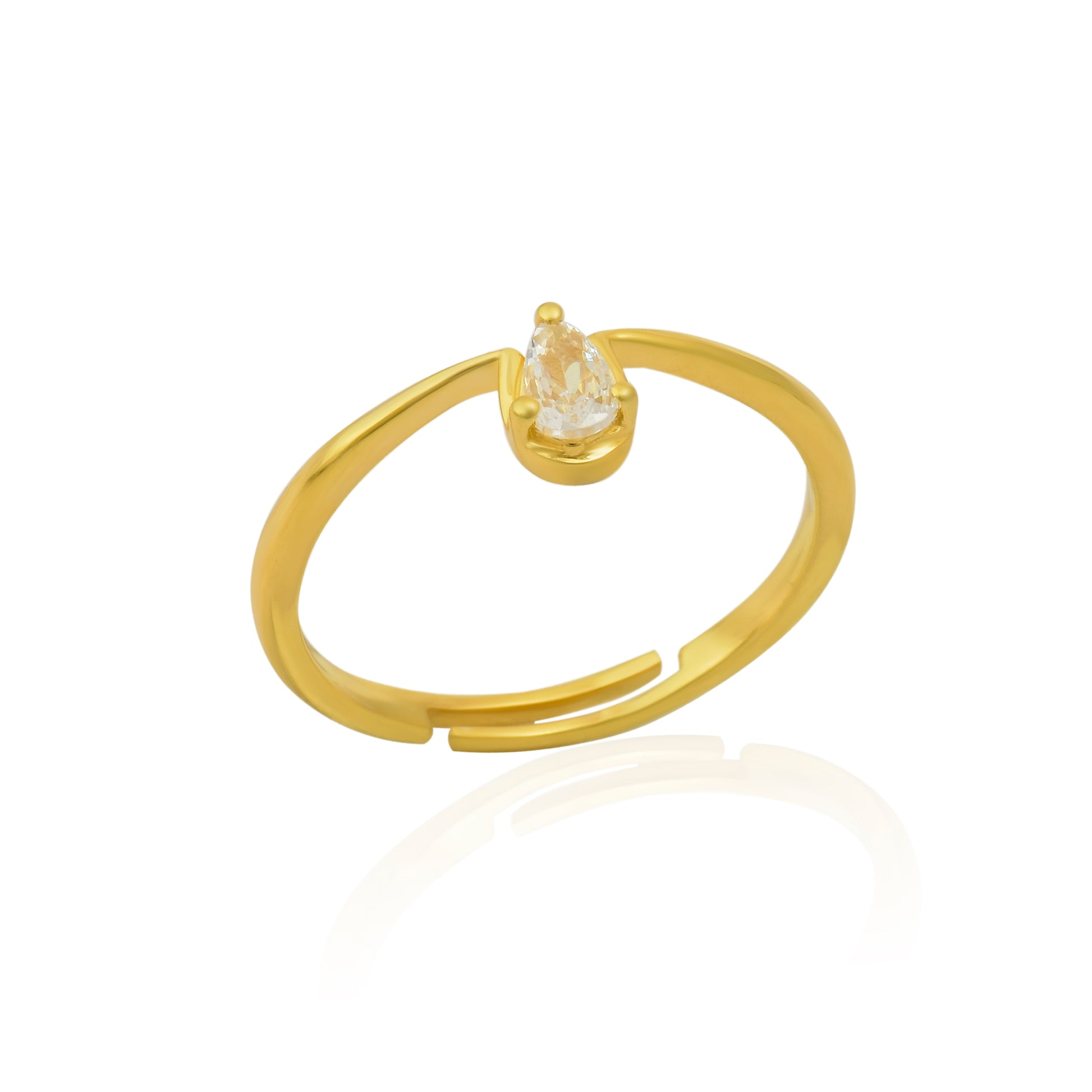 Minimal White Stone Silver Band