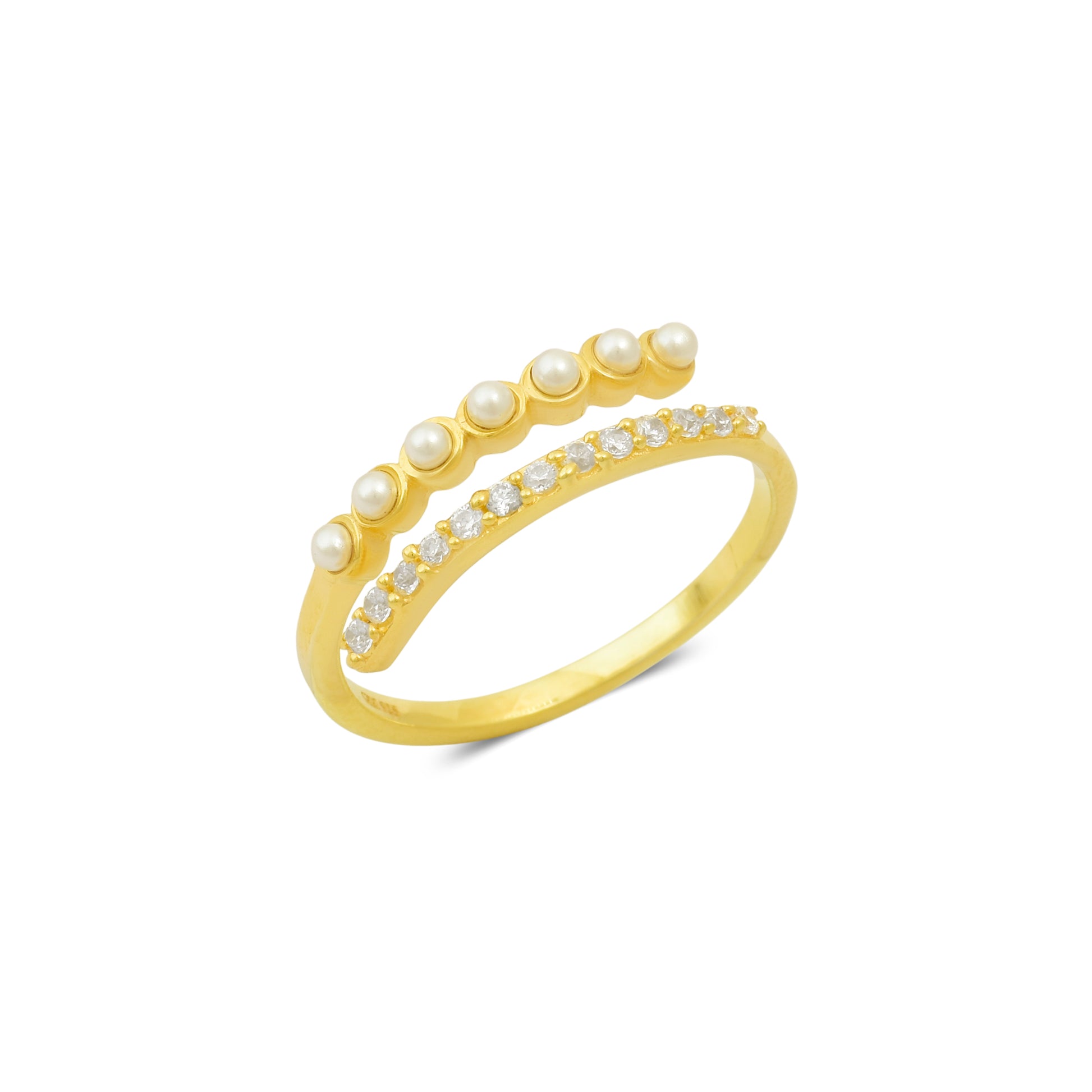 Pearl Gold Plated 925 Silver Ring