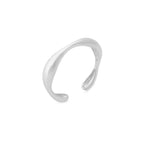 Modern Organic Wave Adjustable 925 Silver Ring