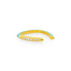 925 Silver Adjustable Blue Enamel Ring