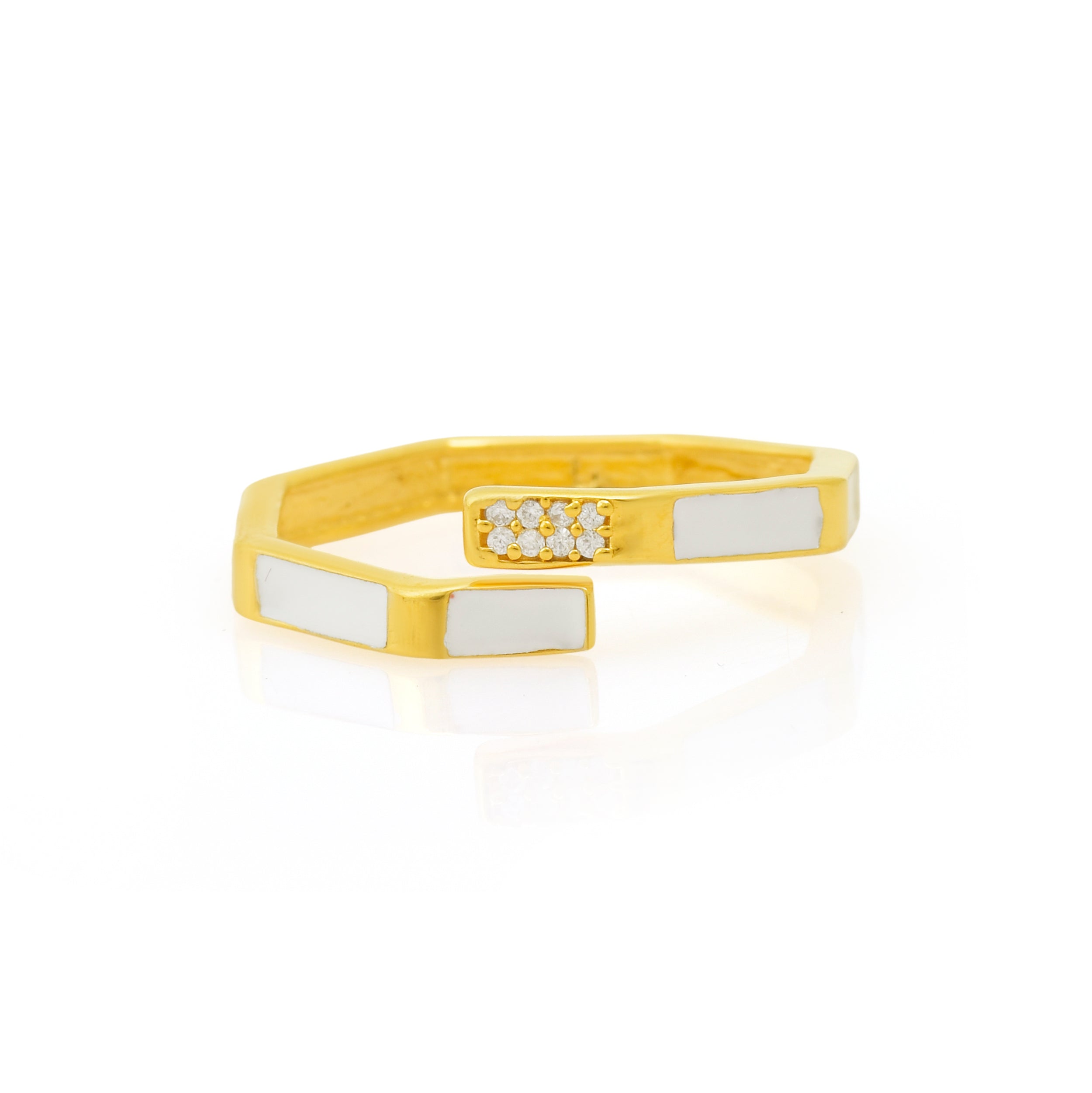 925 Silver Adjustable Gold Plated Ring