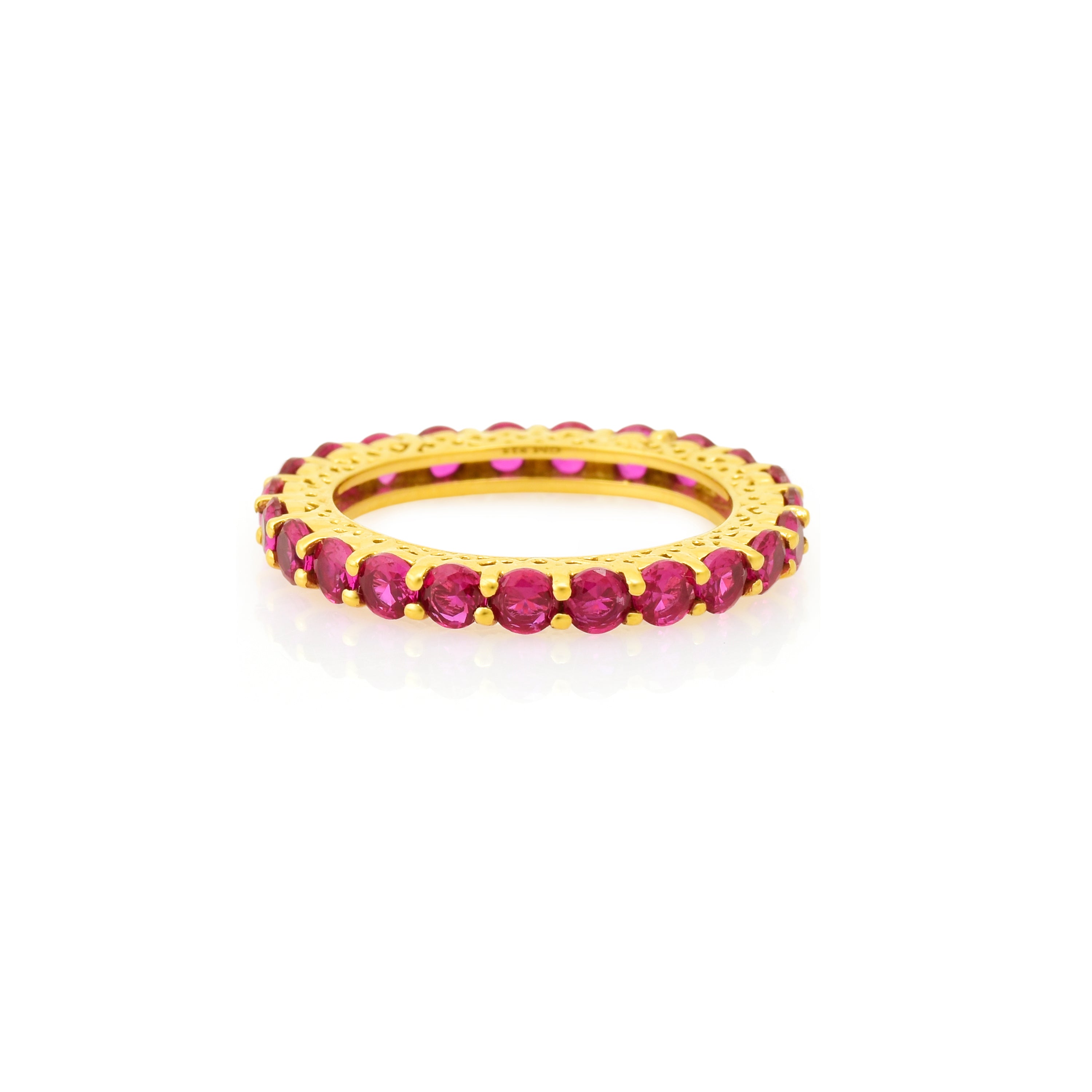 Classic Red Silver Band Ring