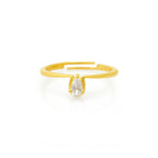 Minimal White Stone Silver Band