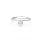Minimal White Stone Silver Band