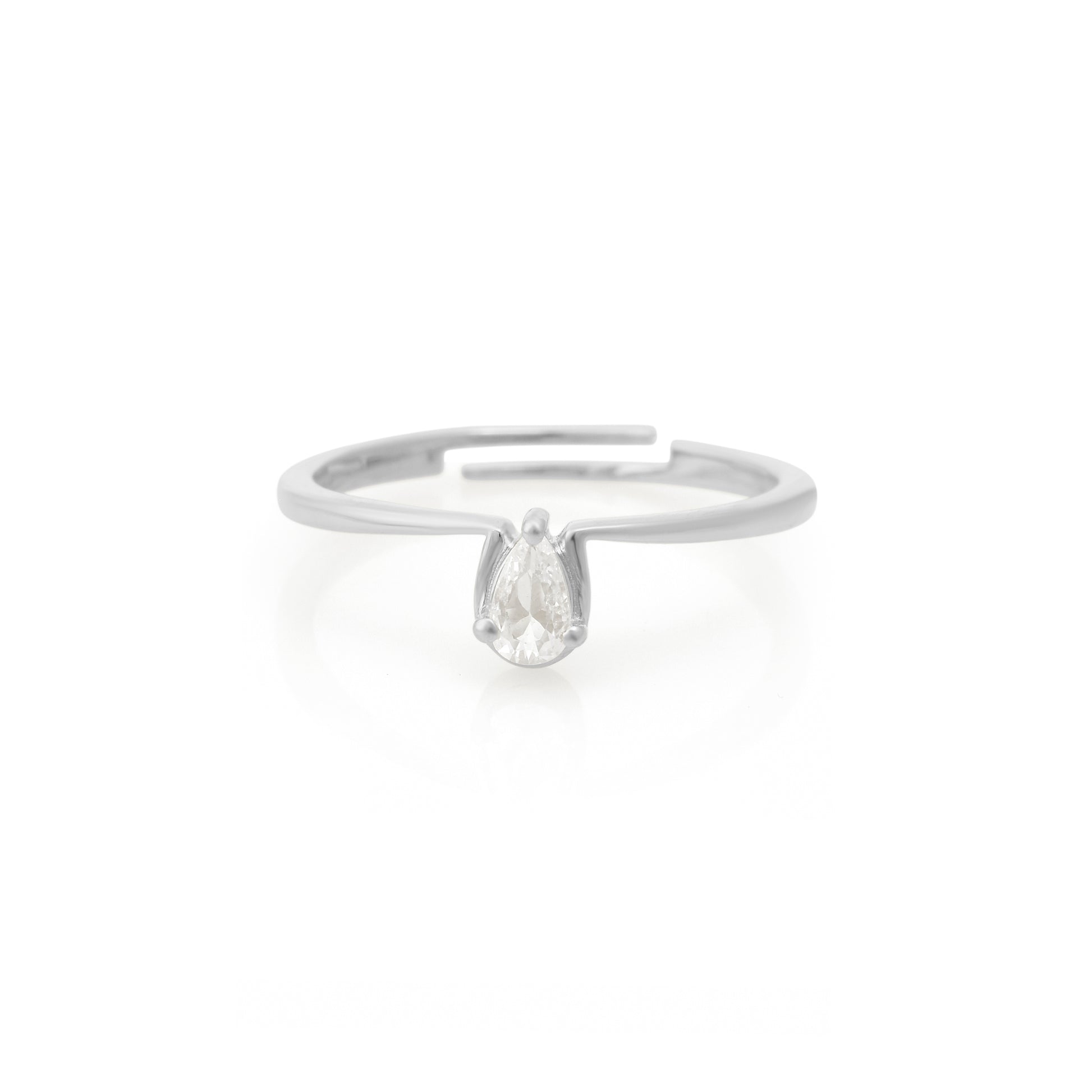 Minimal White Stone Silver Band