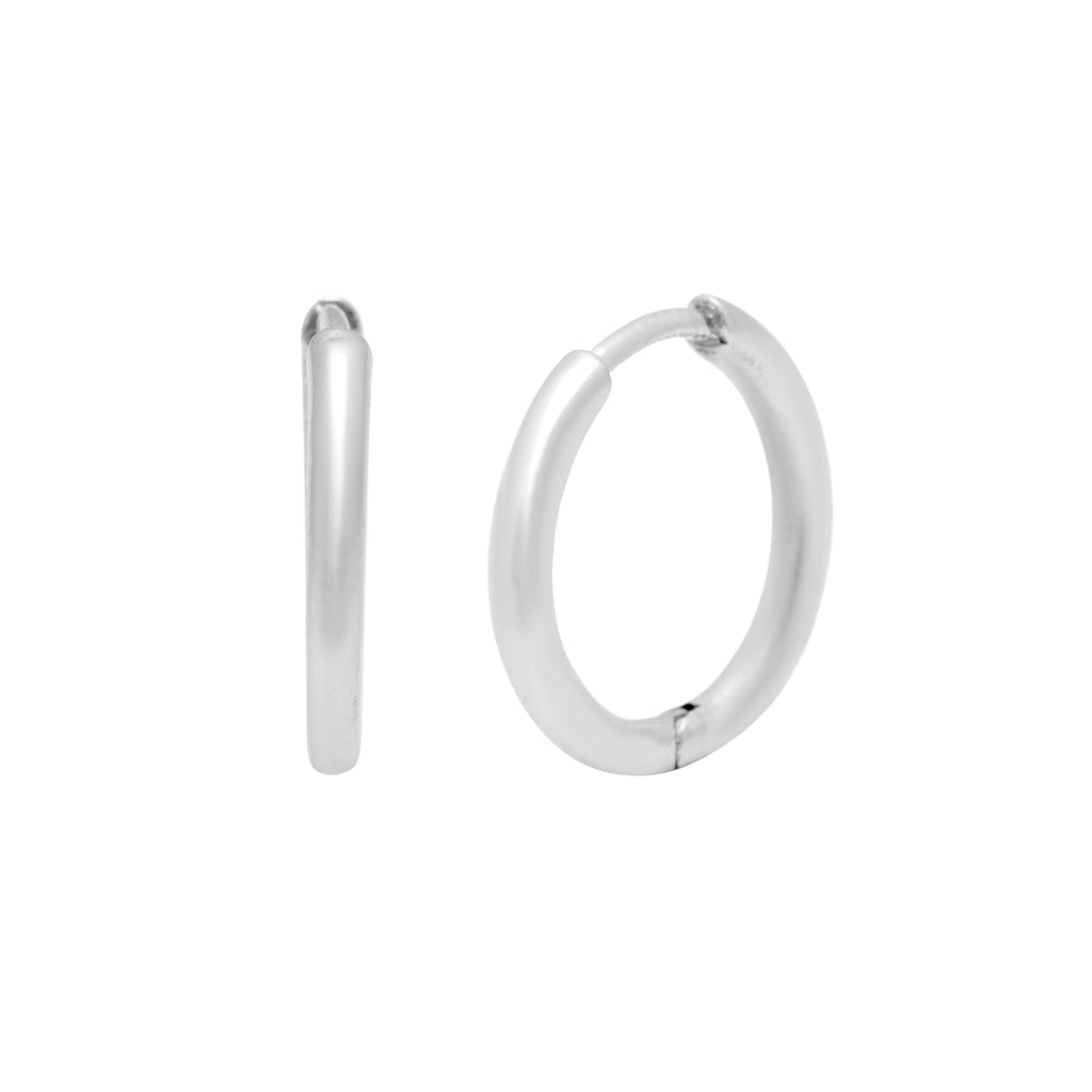 Classic Gold Tube Hoops - 925 Silver (Lightweight)