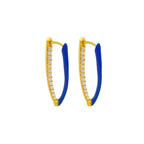 Blue Enamel 925 Silver Hoop Earring