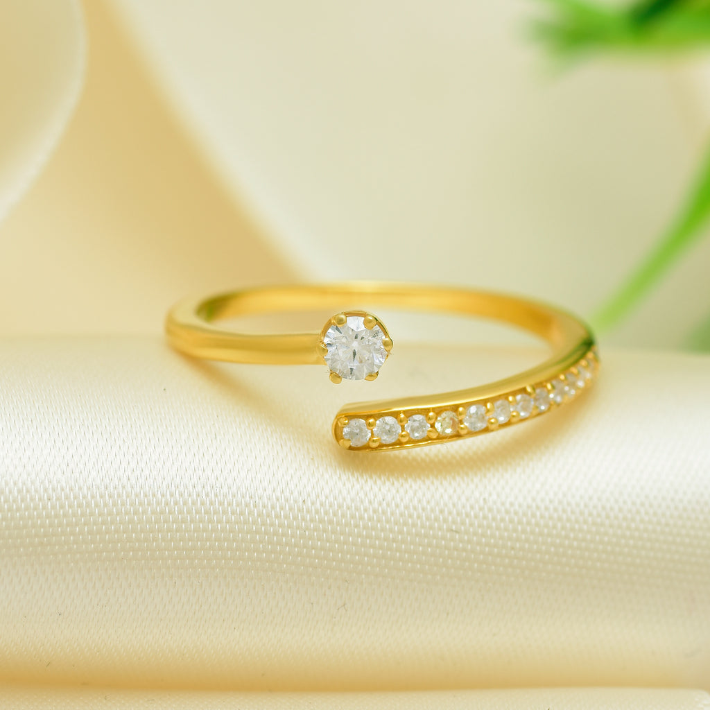 Golden Solitaire Wrap Adjustable Ring