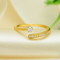 Golden Solitaire Wrap Adjustable Ring