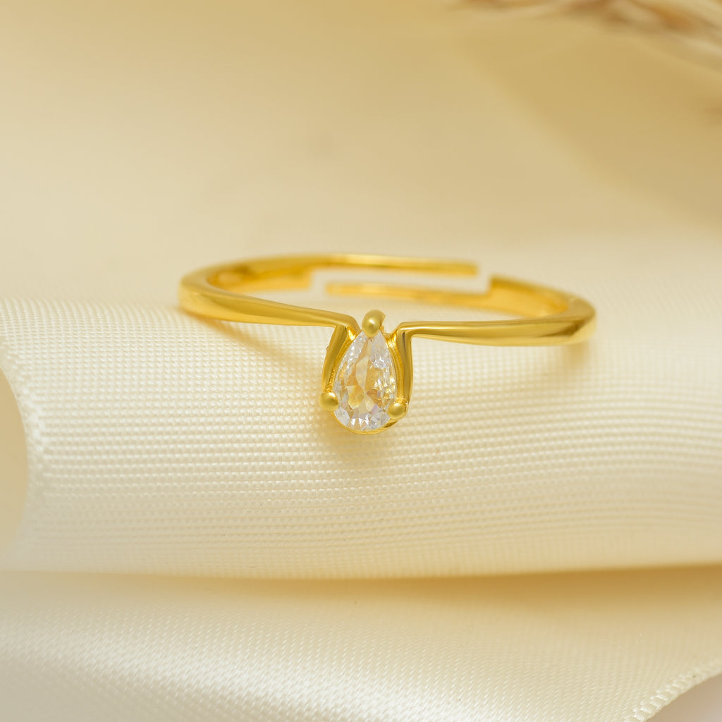 Minimal White Stone Silver Band