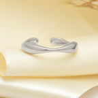 Modern Organic Wave Adjustable 925 Silver Ring
