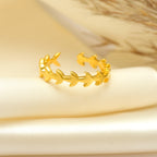Classic 925 Silver Leafy Band Ring