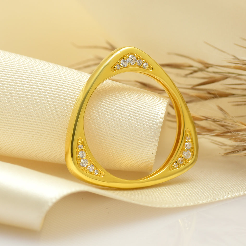 Minimalist Trillion Geometric 925 Silver Ring