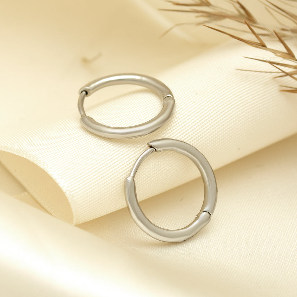 Classic Gold Tube Hoops - 925 Silver (Lightweight)