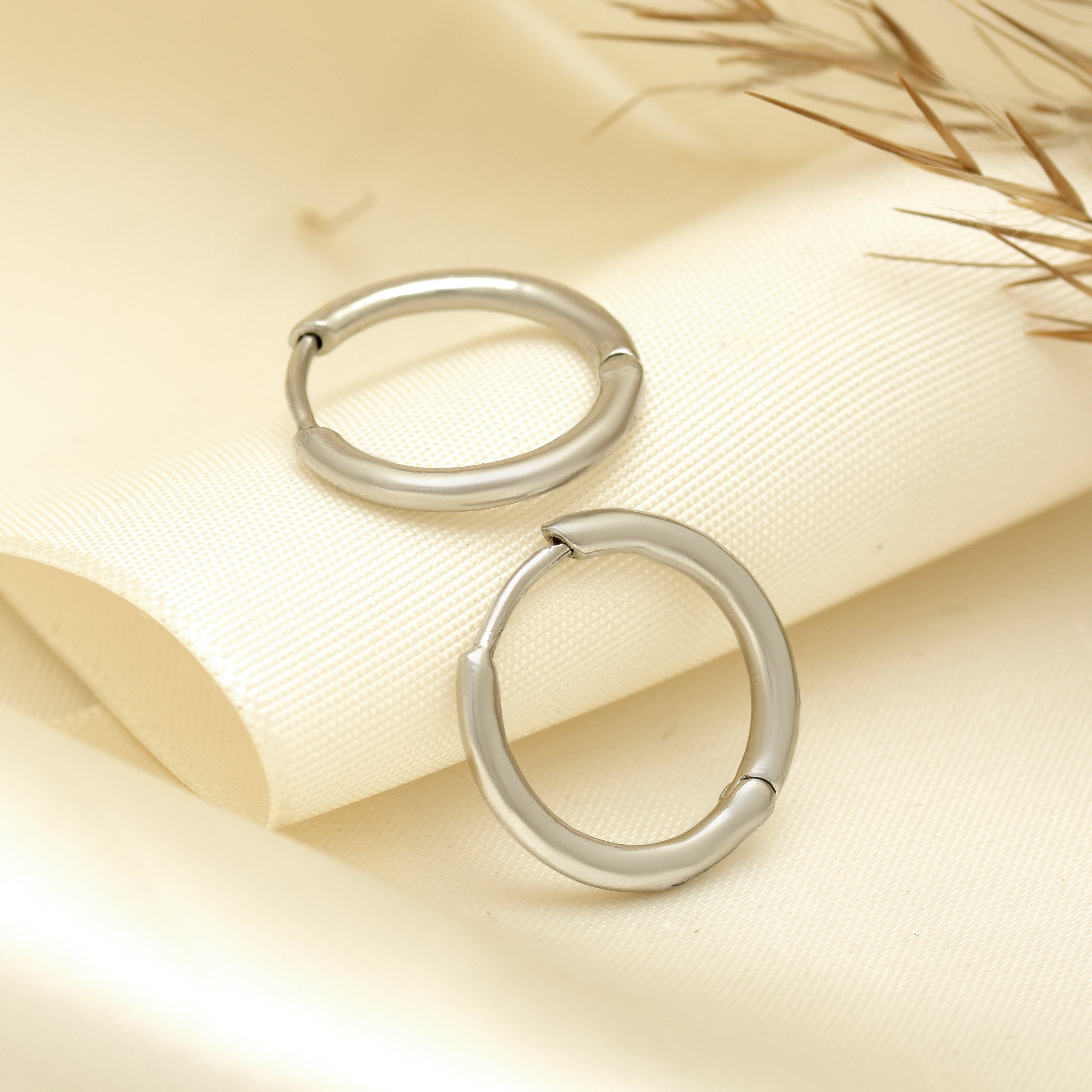 Classic Gold Tube Hoops - 925 Silver (Lightweight)