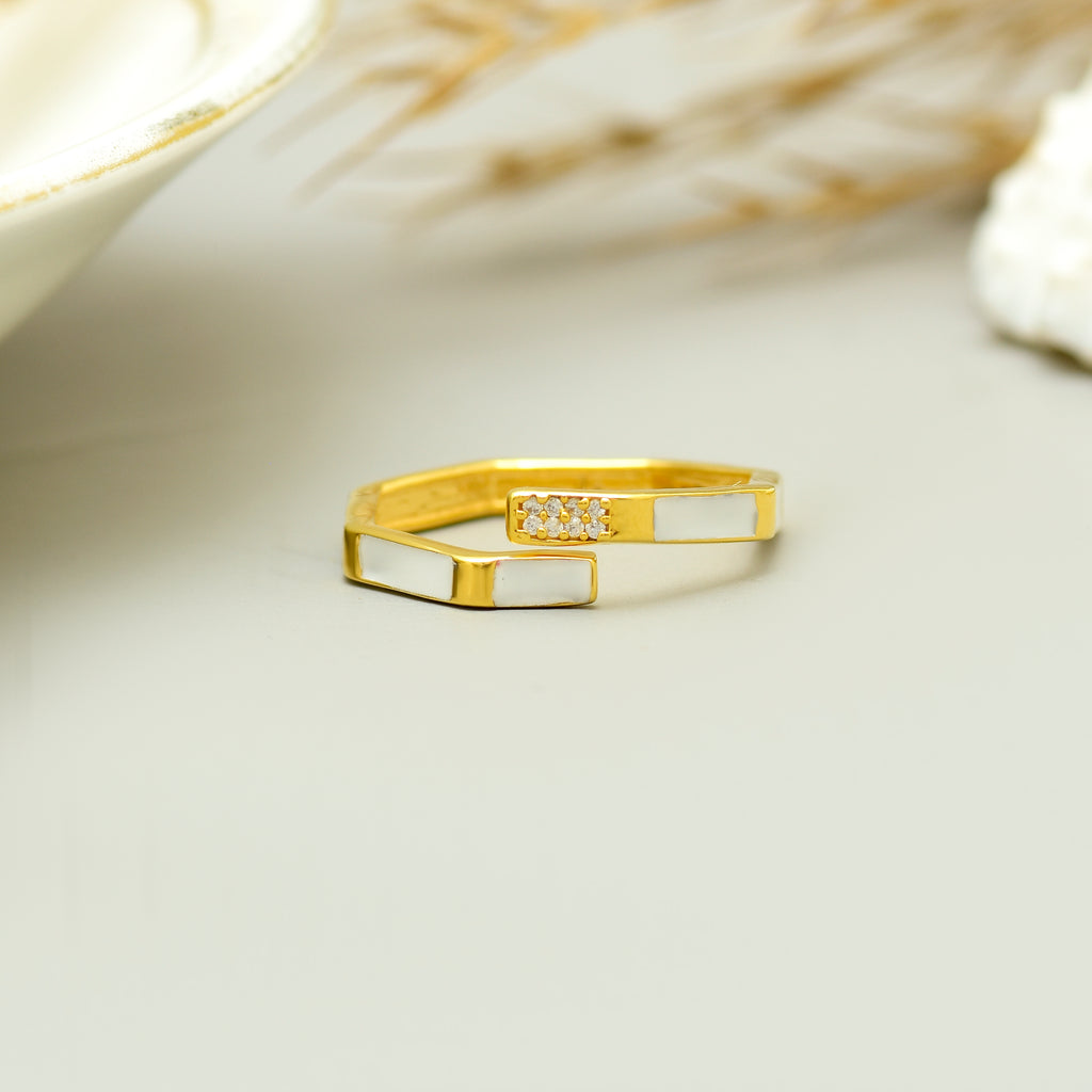 925 Silver Adjustable Gold Plated Ring