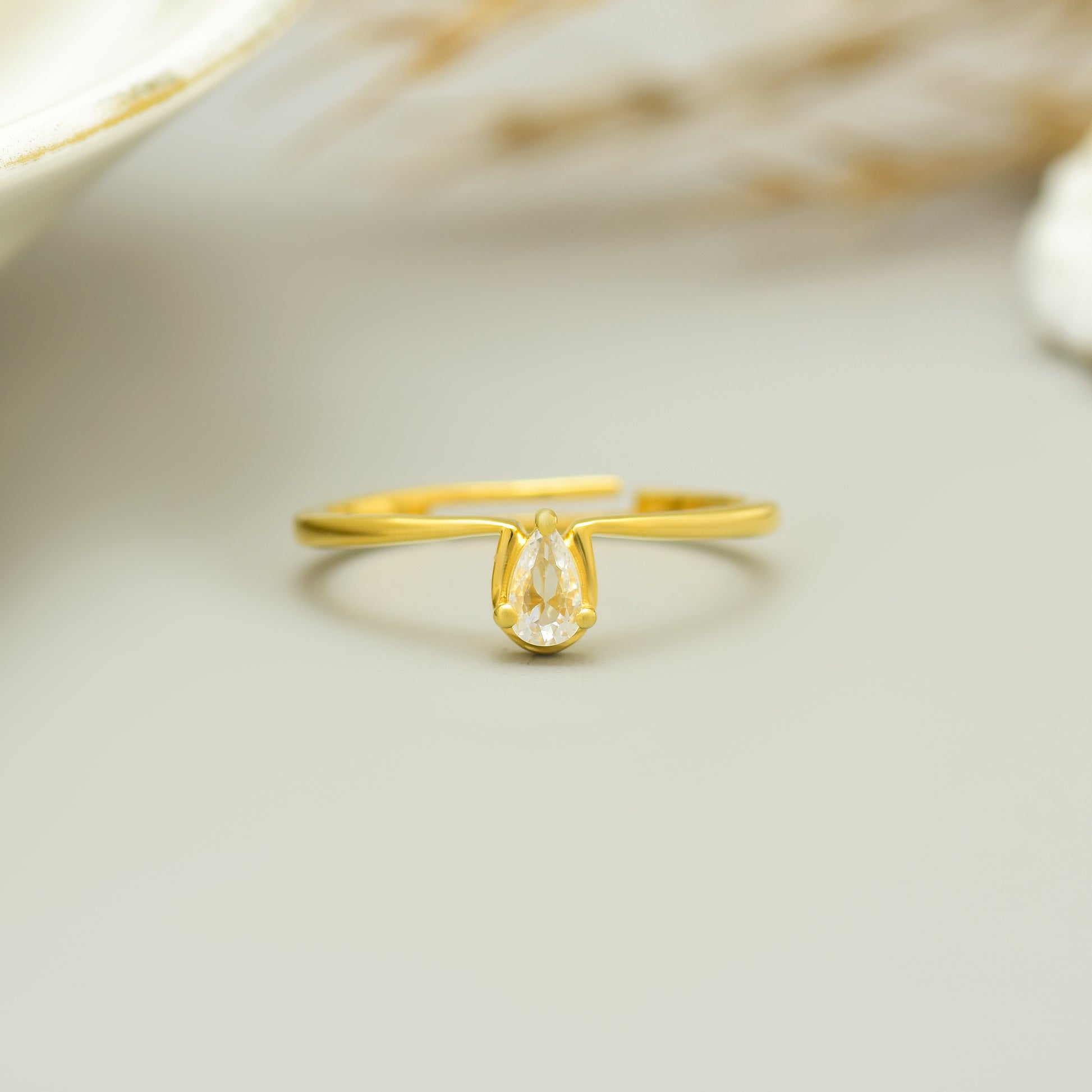 Minimal White Stone Silver Band