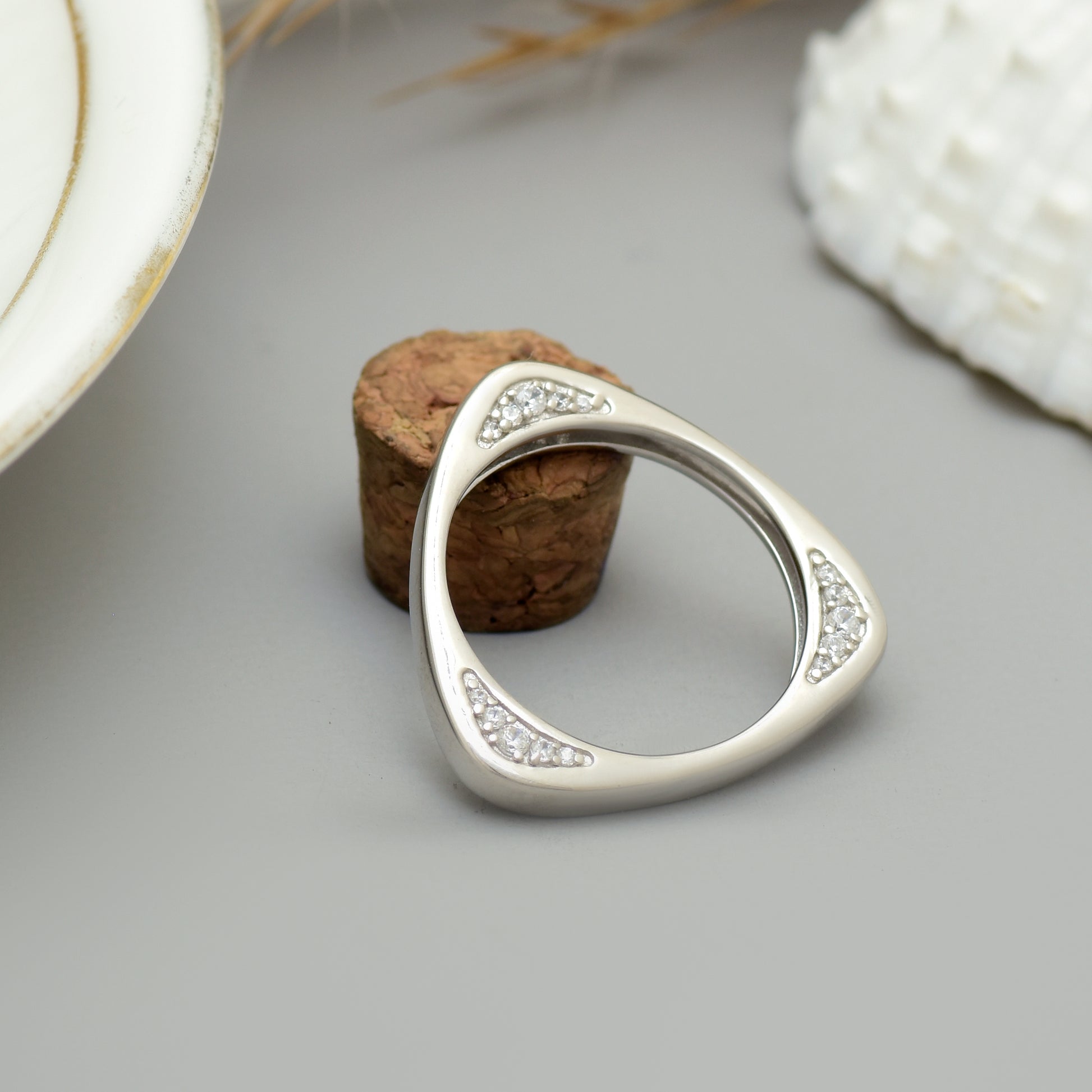 Minimalist Trillion Geometric 925 Silver Ring