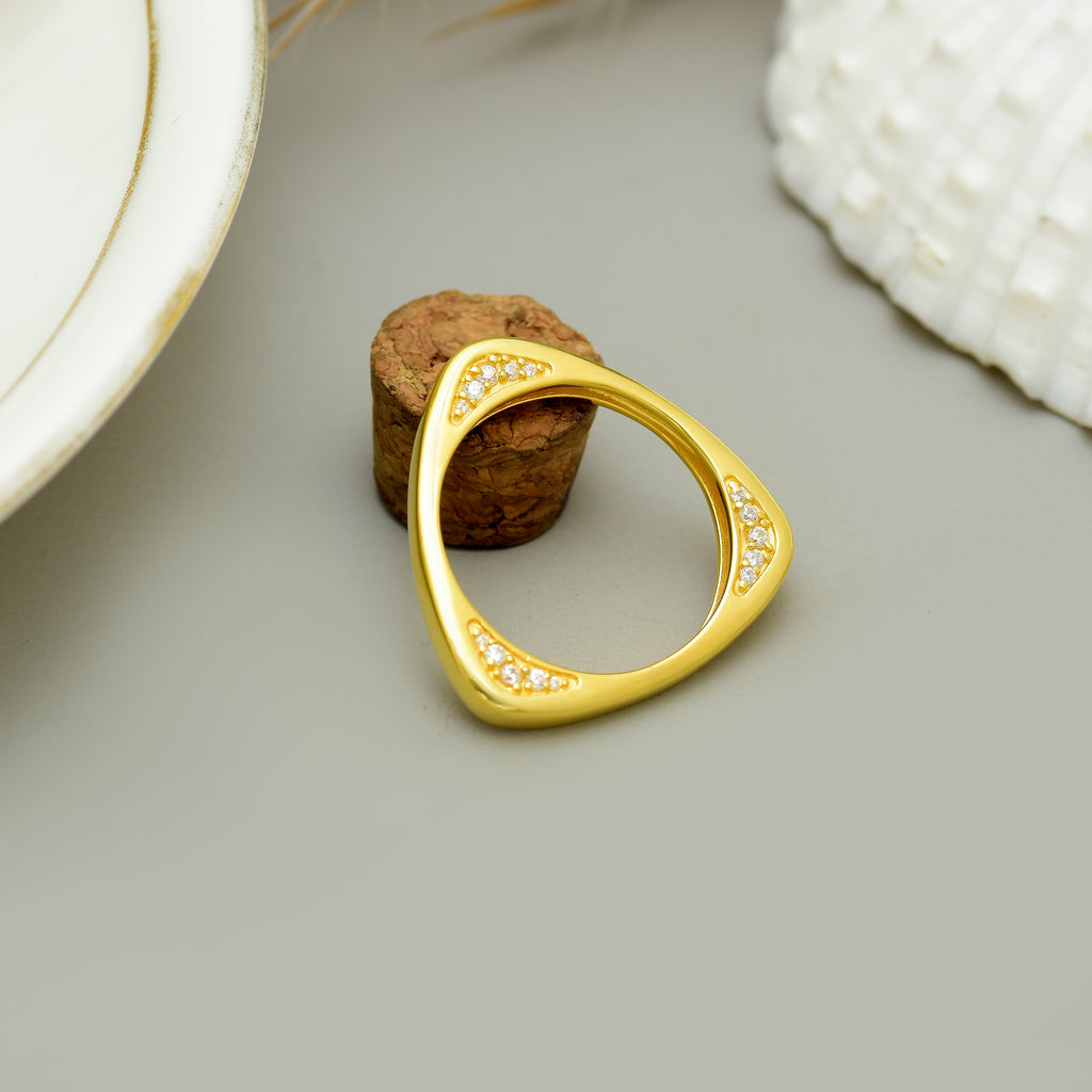 Minimalist Trillion Geometric 925 Silver Ring