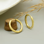 Classic Gold Tube Hoops - 925 Silver (Lightweight)