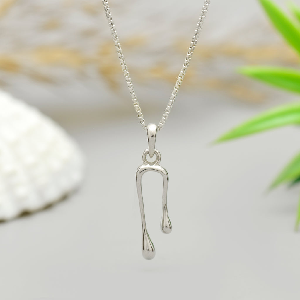 Abstract Melting U-Shape Necklace- 925 Silver