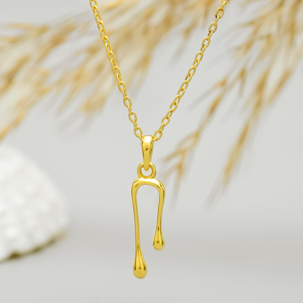 Abstract Melting U-Shape Necklace- 925 Silver