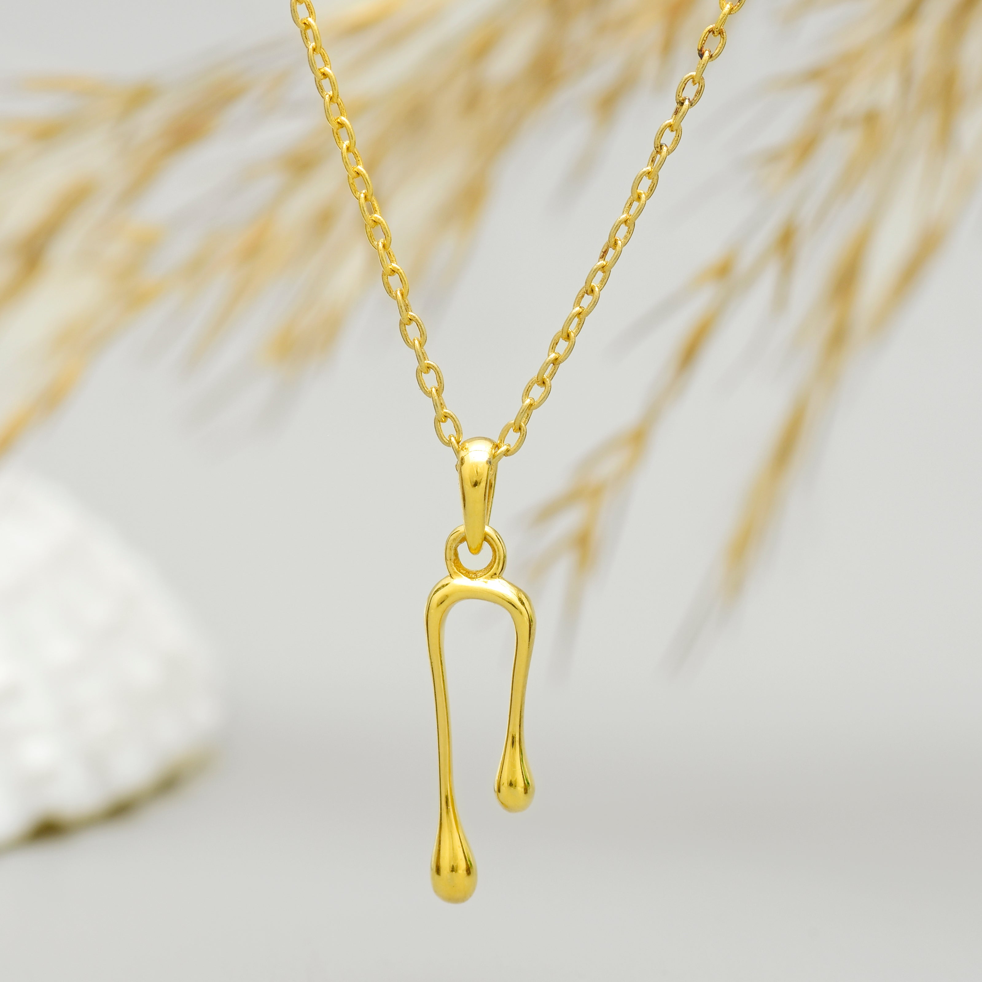 Abstract Melting U-Shape Necklace- 925 Silver