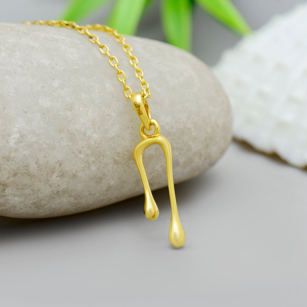 Abstract Melting U-Shape Necklace- 925 Silver