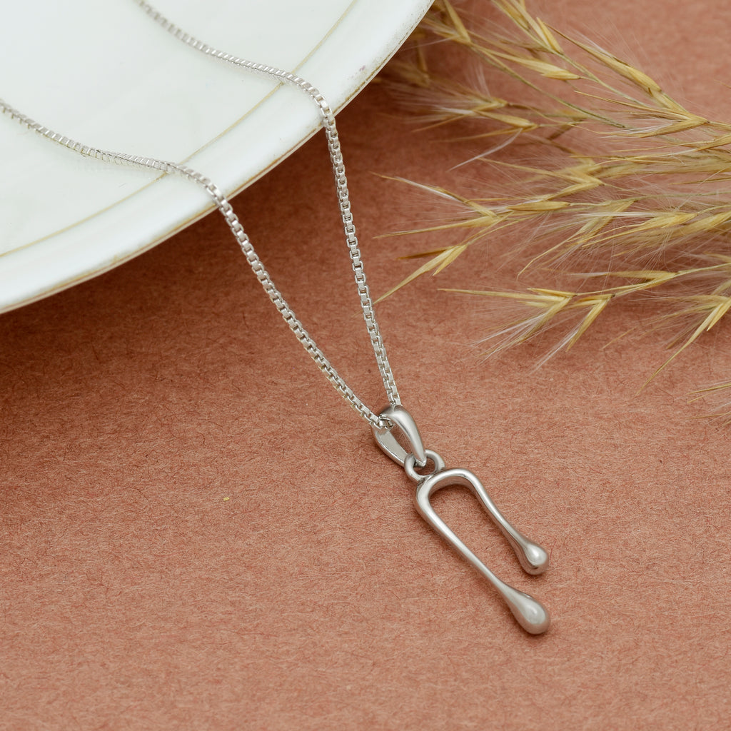 Abstract Melting U-Shape Necklace- 925 Silver