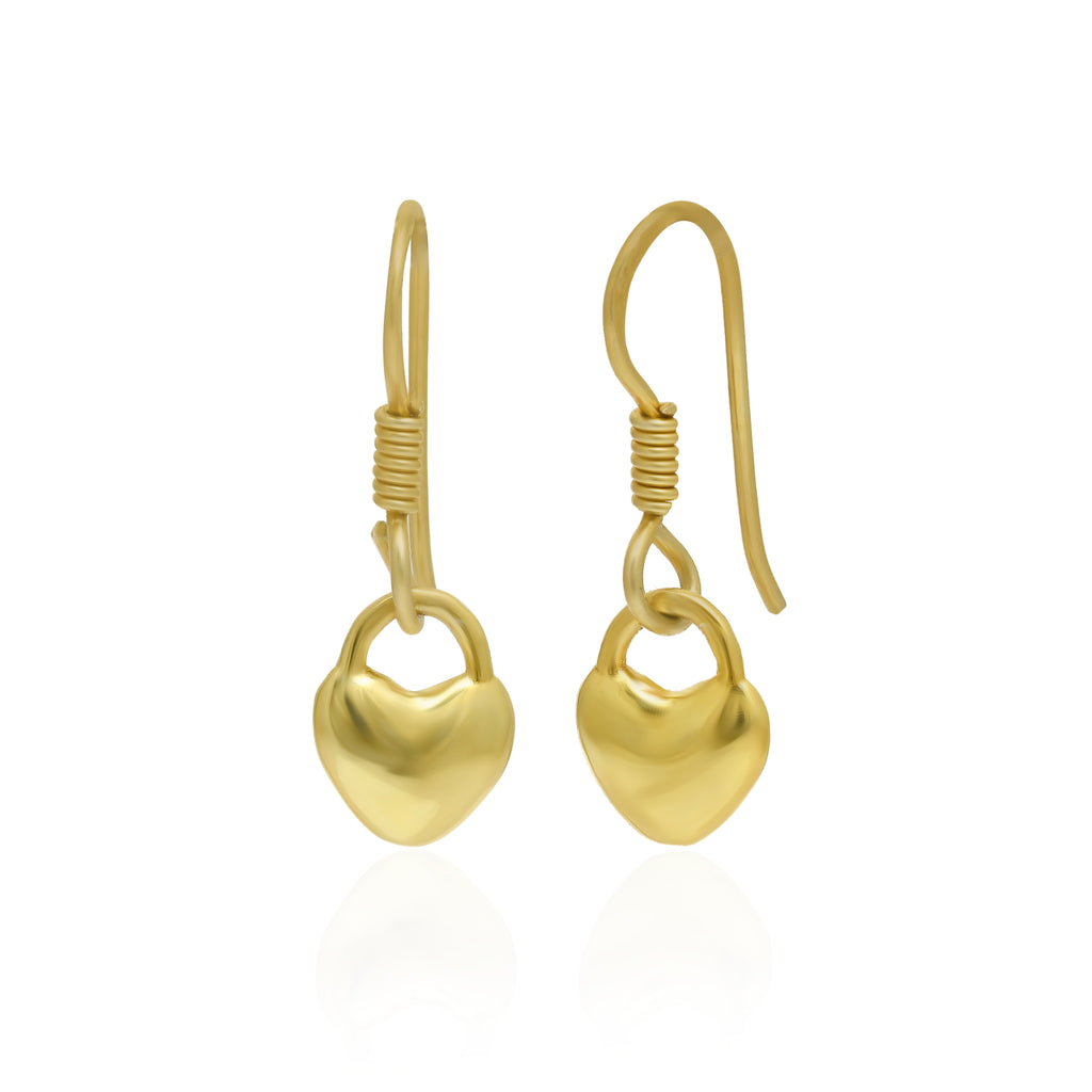 Minimalist Heart Dangle 925 Silver Earrings | Lightweight Charm