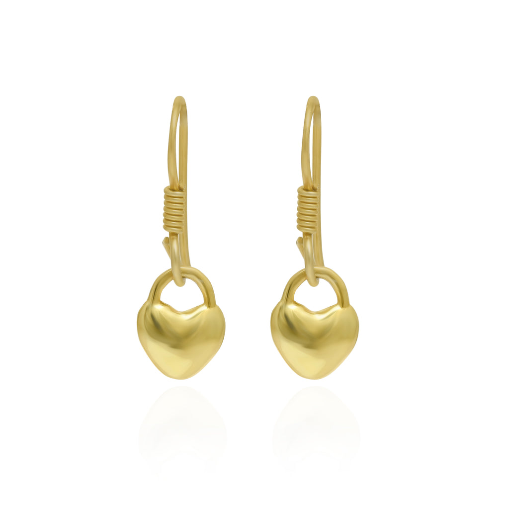 Minimalist Heart Dangle 925 Silver Earrings | Lightweight Charm