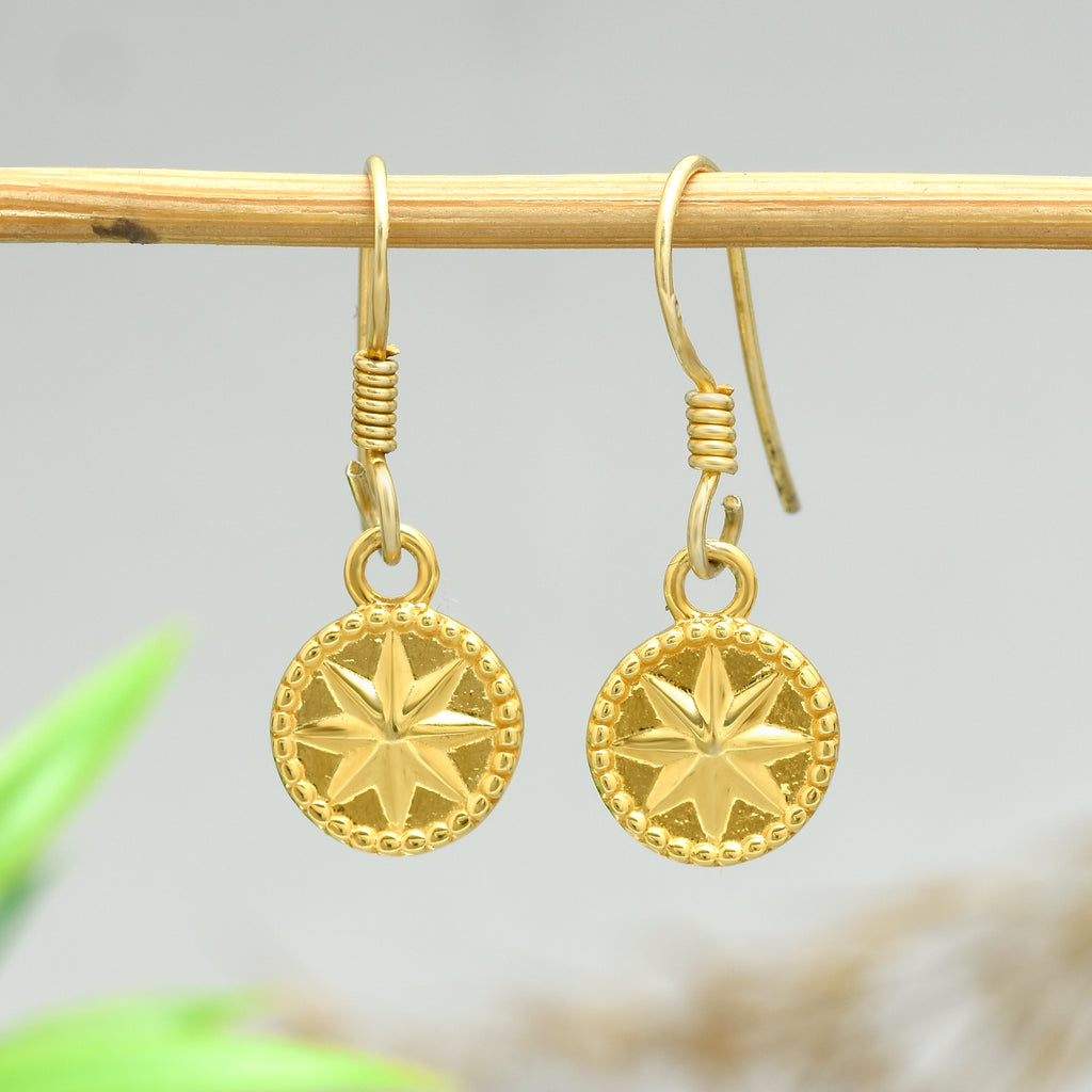 Celestial Star Disc Earrings - Certified 925 Silver